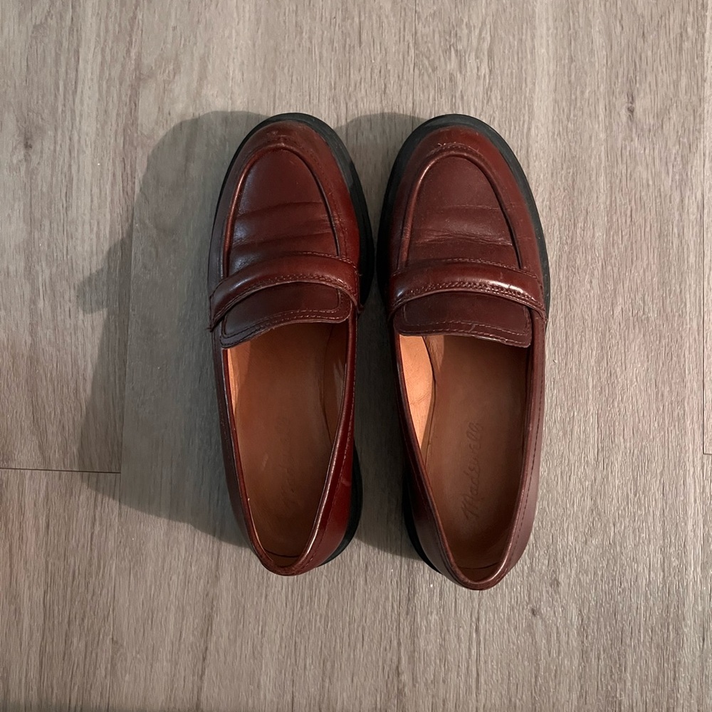 Madewell Brown Leather Penny Loafers